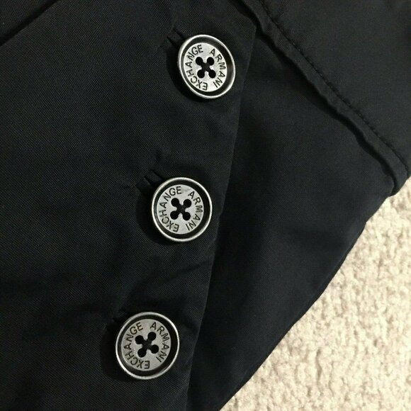 AIX Armani Exchange Black Mini Skirt Button Pocket Detail Back Zipper Sz 6 - Picture 8 of 9